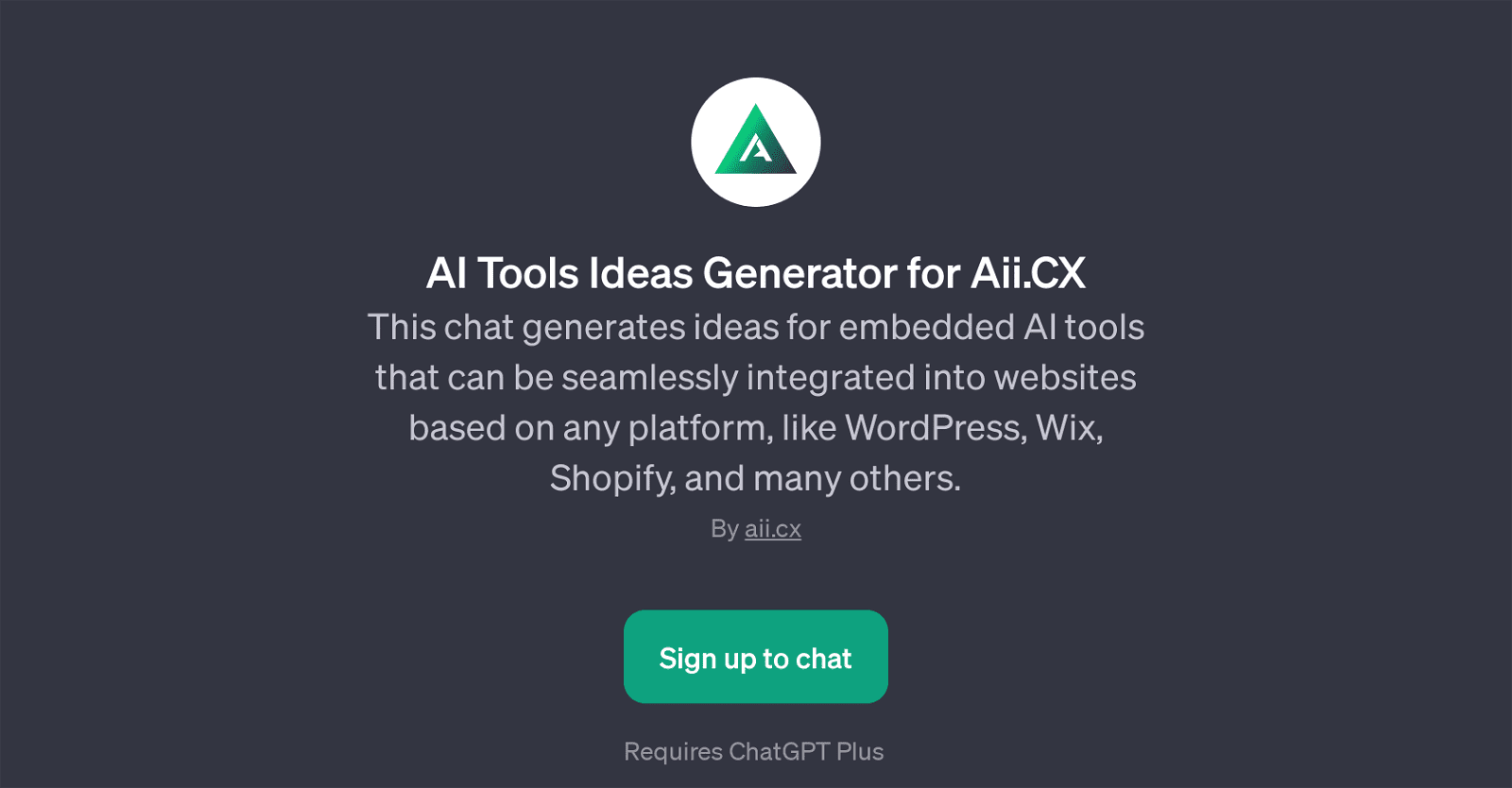 AI Tools Ideas Generator for Aii.CX