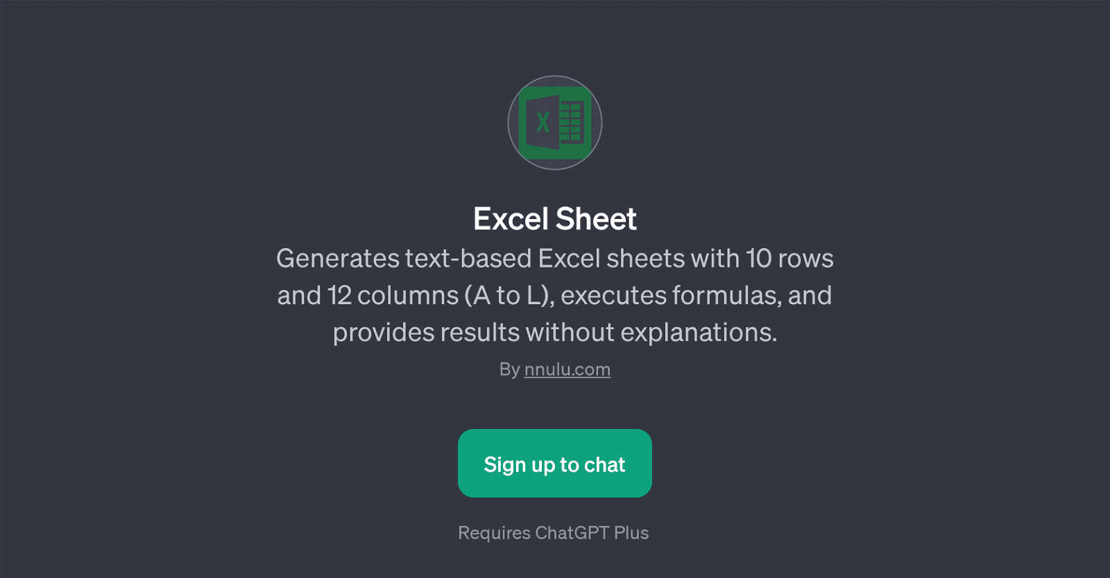 Excel Sheet GPT