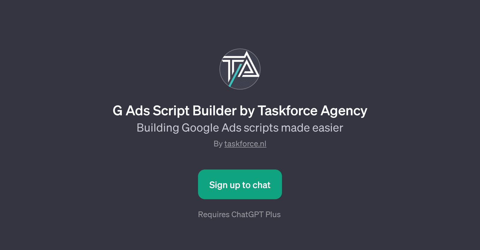 G Ads Script Builder by Taskforce Agency