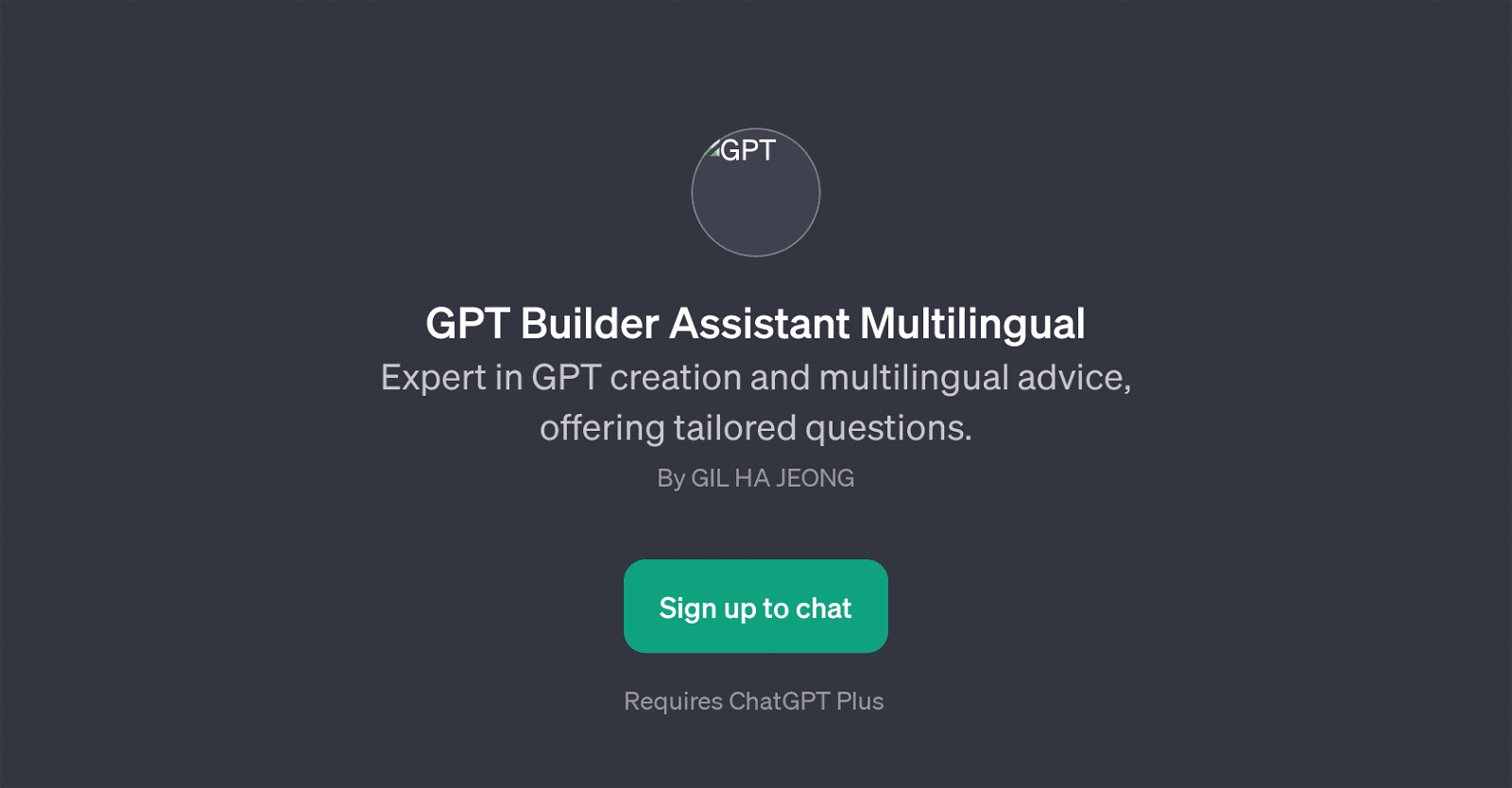 GPT Builder Assistant Multilingual