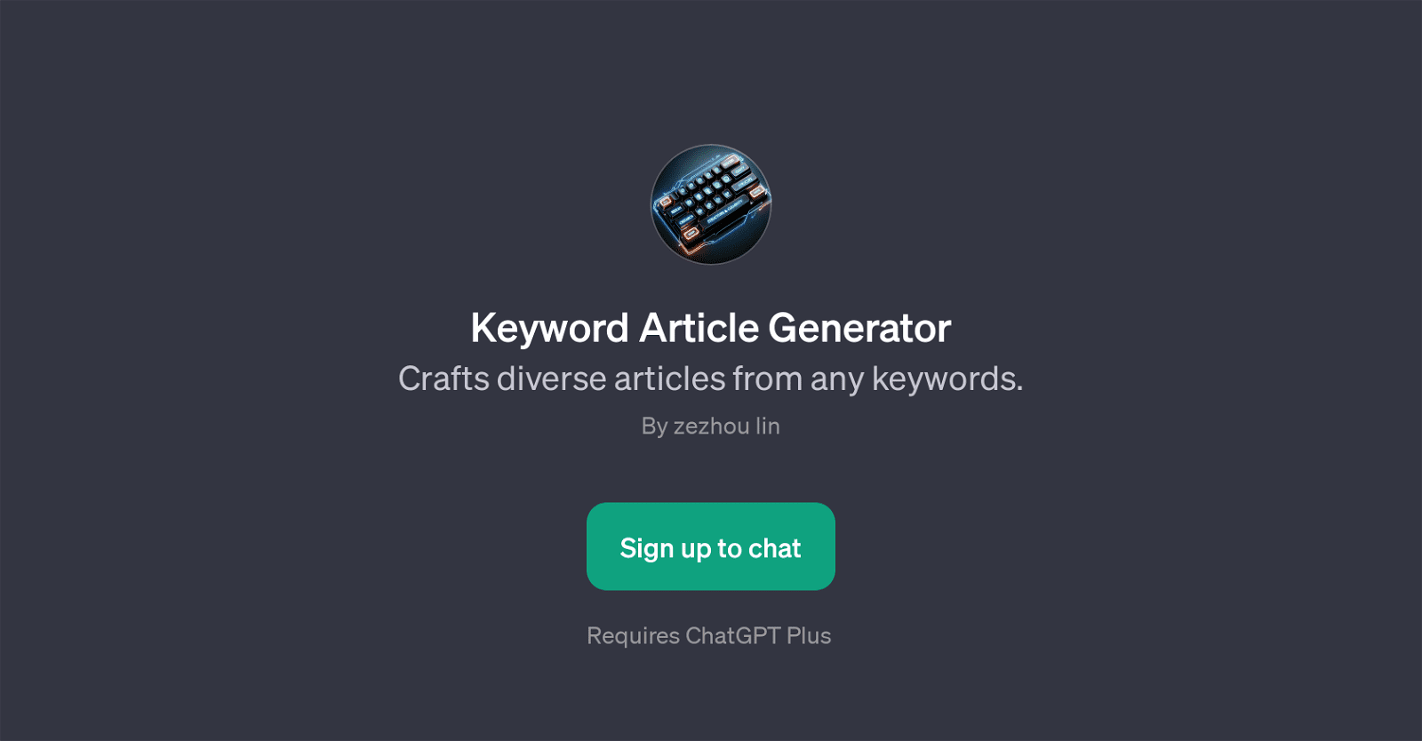 Keyword Article Generator