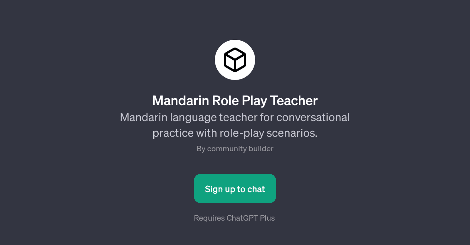 Mandarin Role Play Teacher