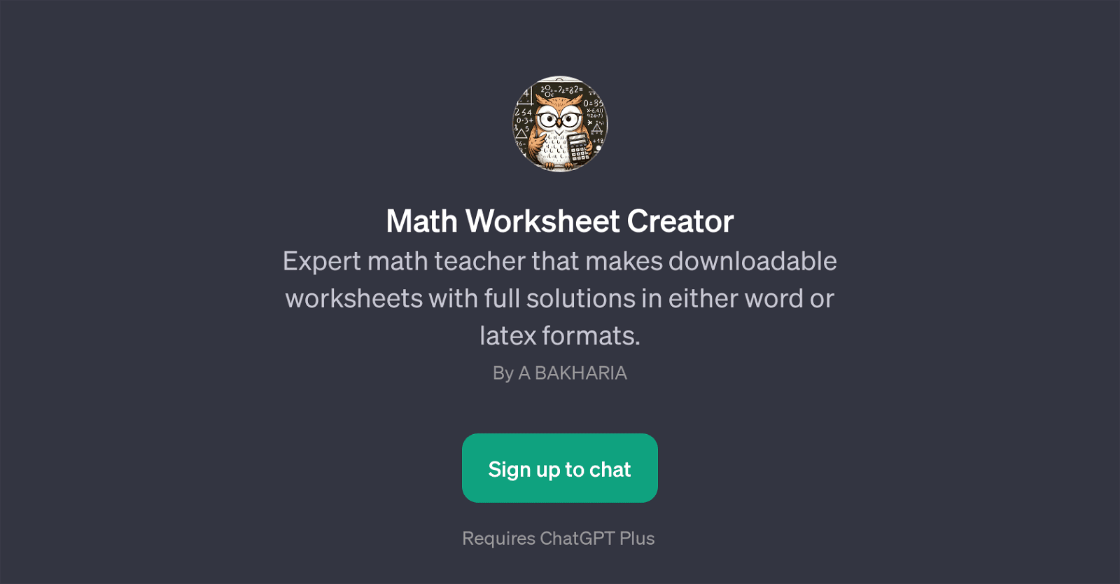 Math Worksheet Creator
