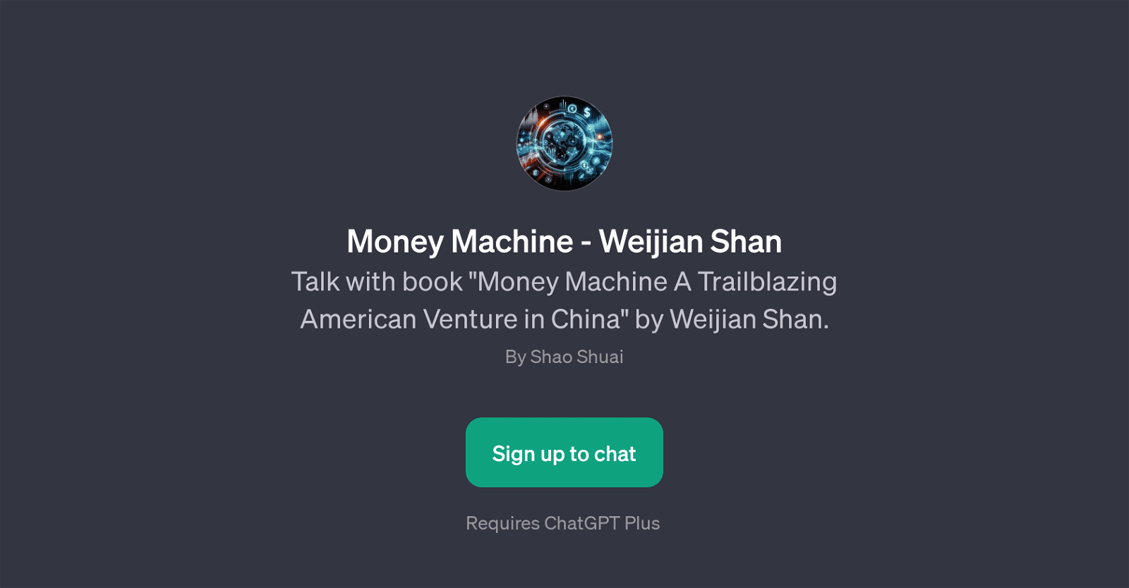 Money Machine - Weijian Shan