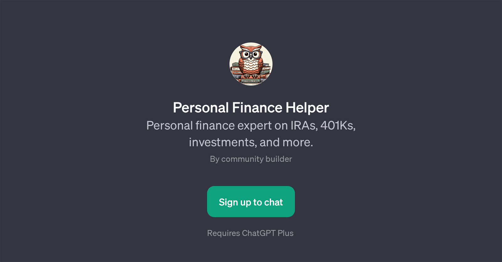 Personal Finance Helper