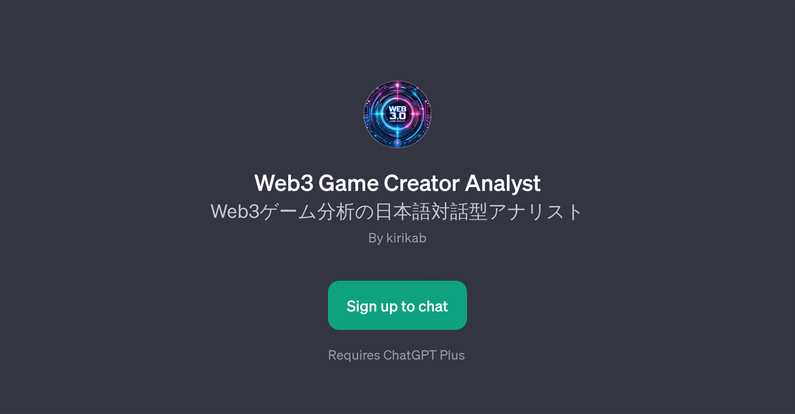 Web3 Game Creator Analyst