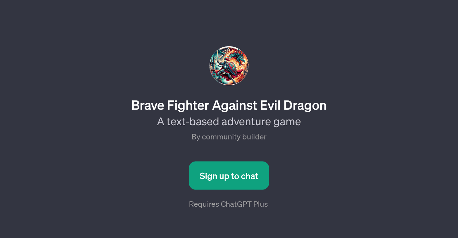 Brave Fighter Against Evil Dragon