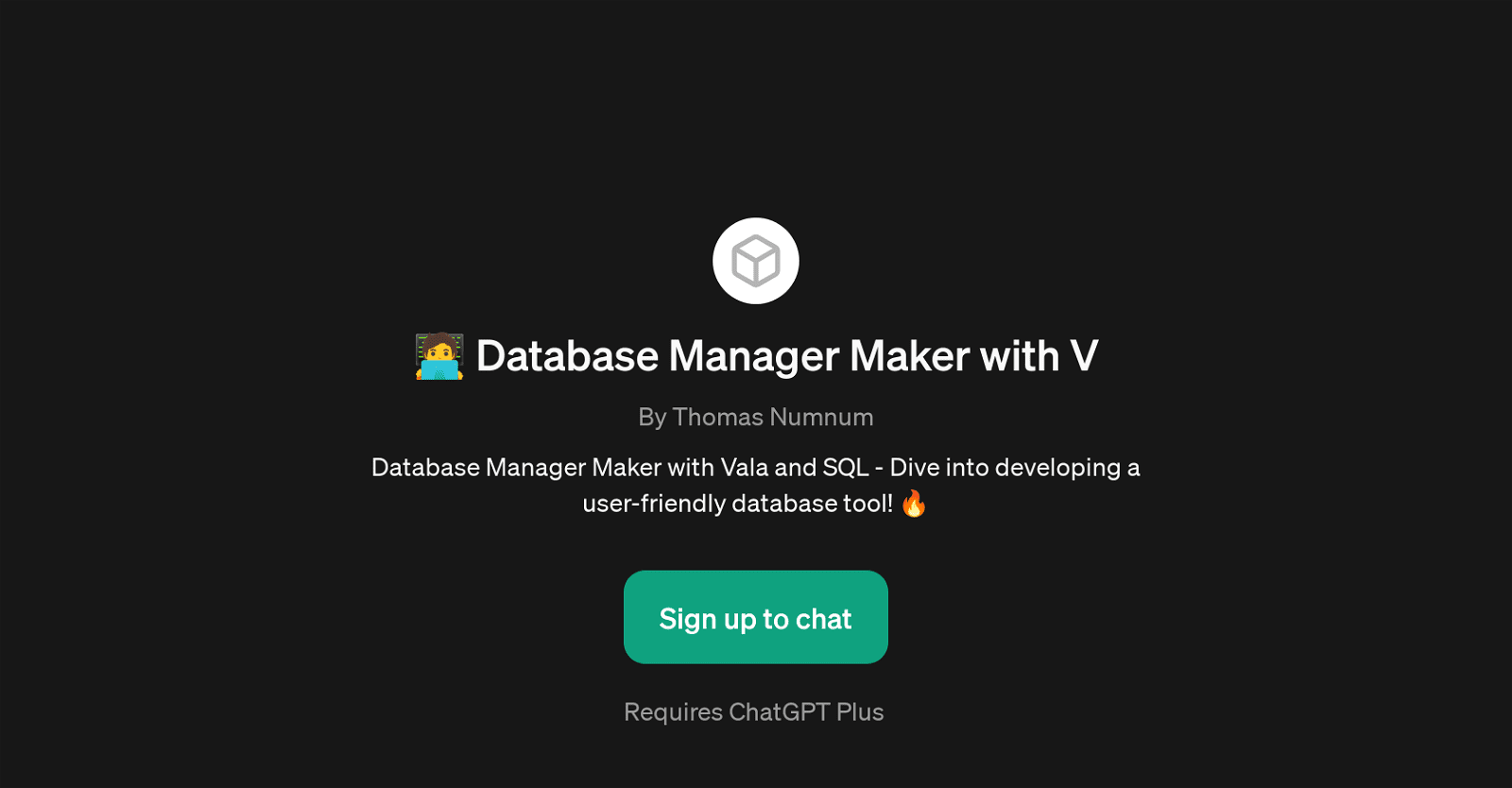 Database Manager Maker with V