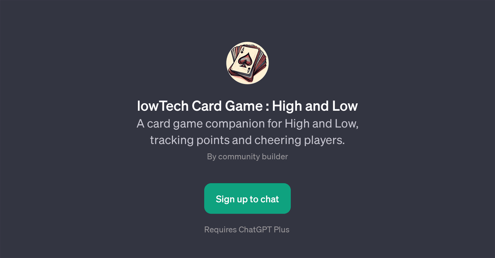 lowTech Card Game: High and Low