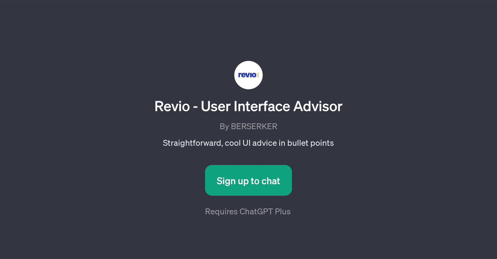 Revio - User Interface Advisor