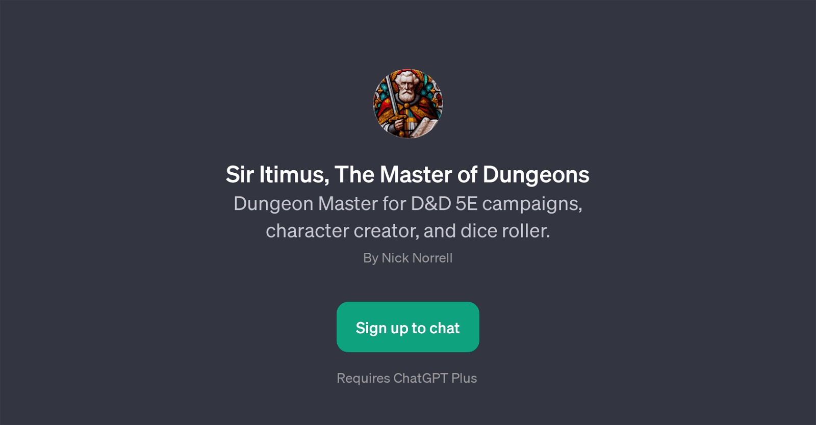Sir Itimus, The Master of Dungeons