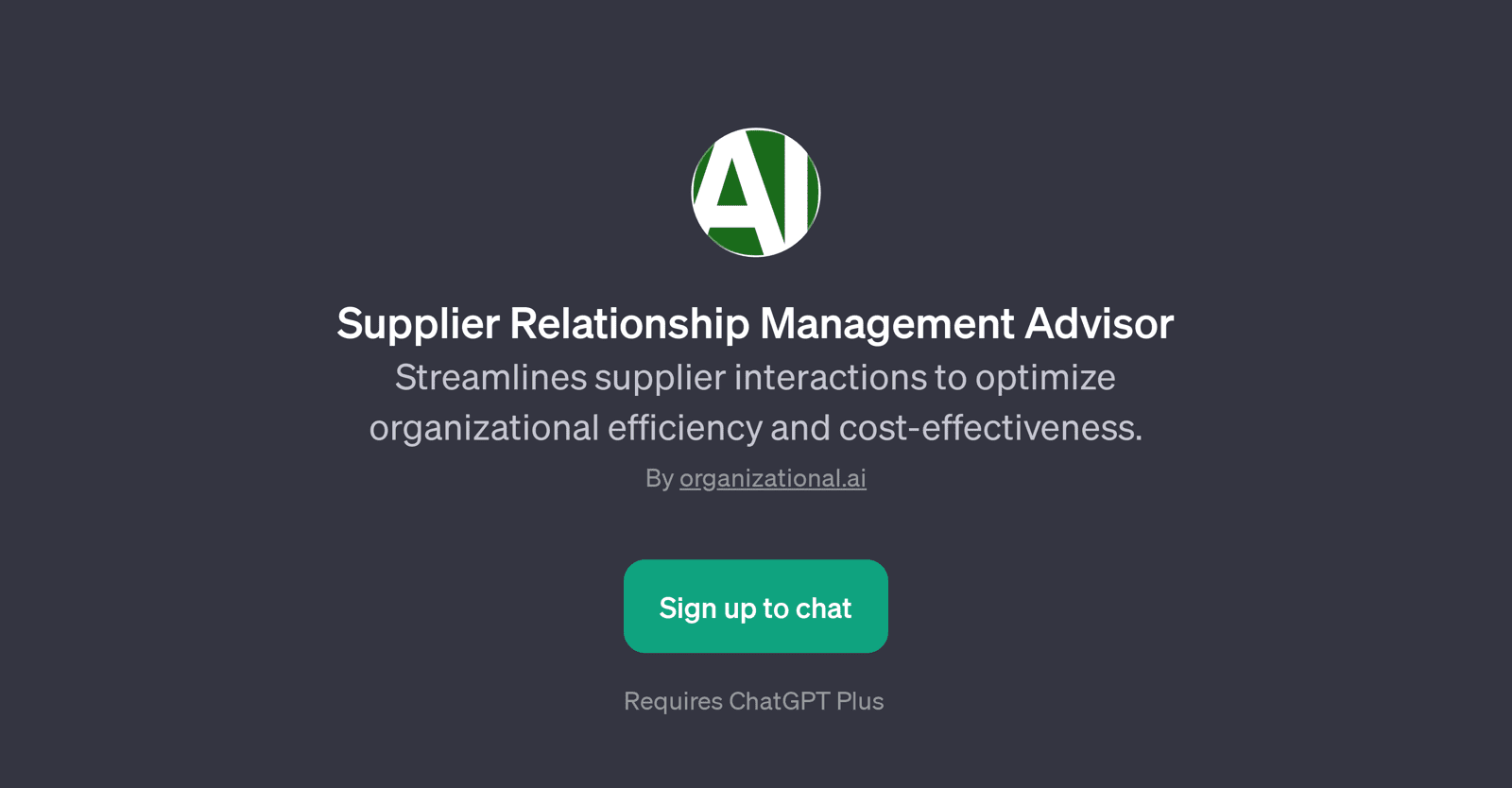 Supplier Relationship Management Advisor