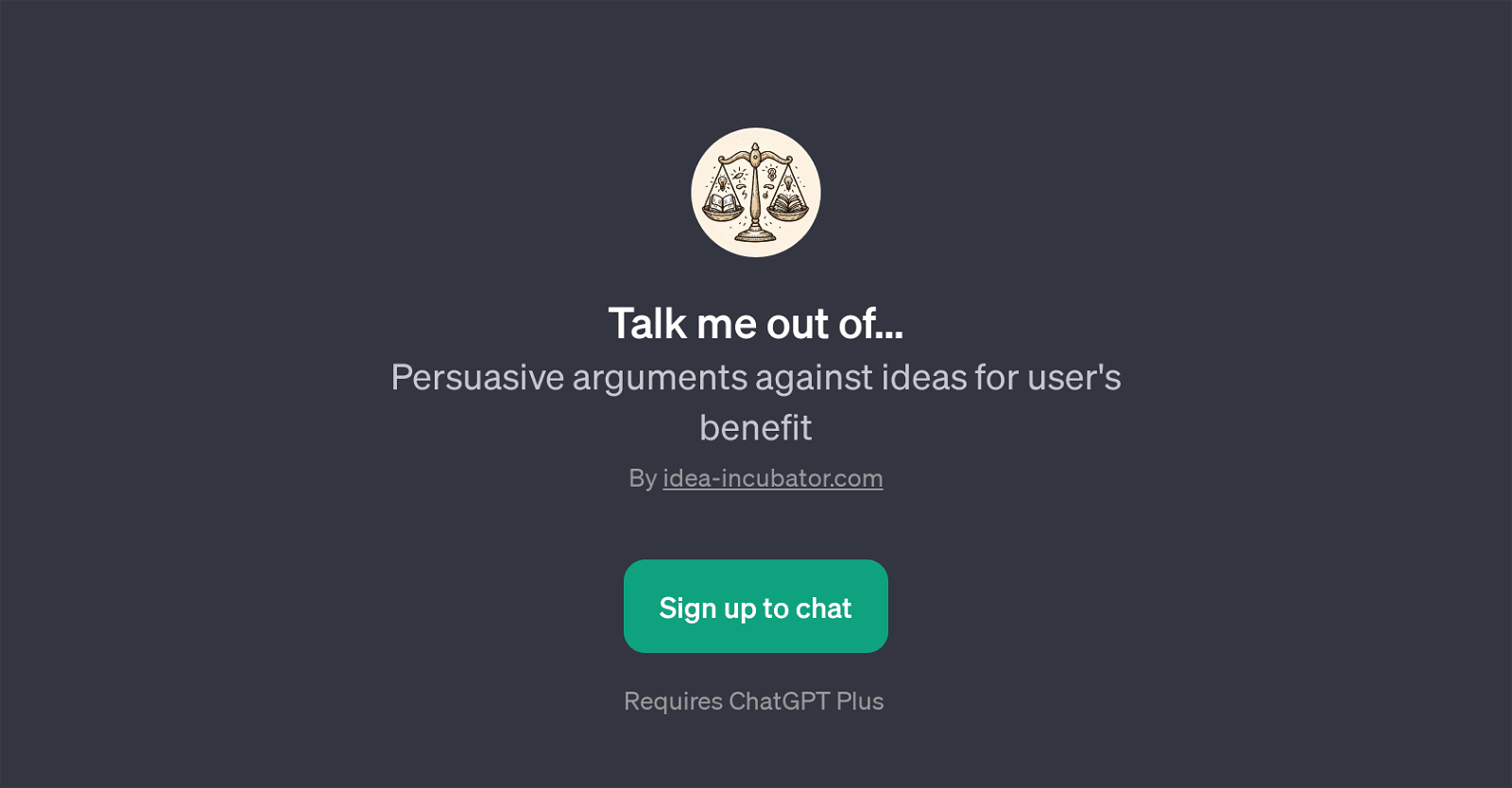 Talk me out of...