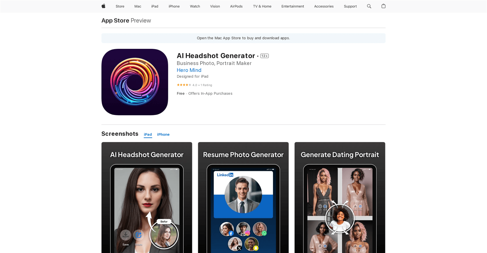 AI Headshot Generator-App Store
