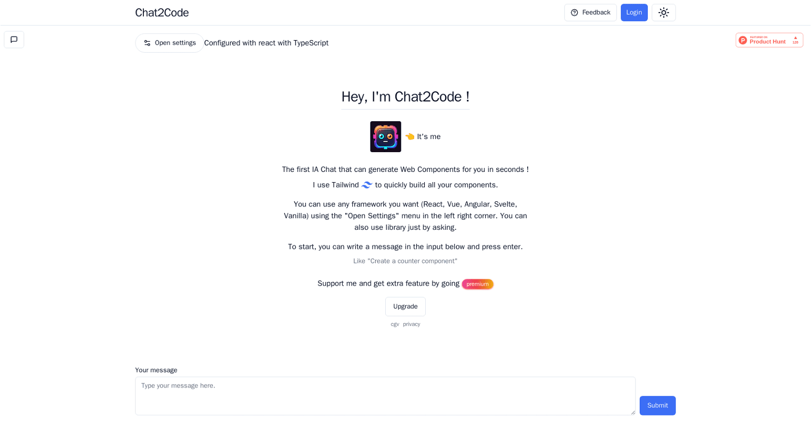 Chat2Code.dev