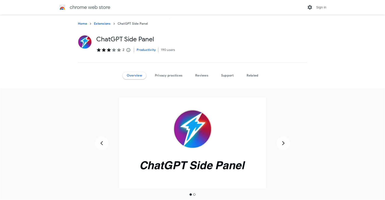 ChatGPT Side Panel