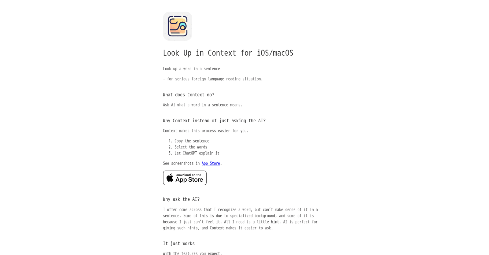 Context Word Lookup