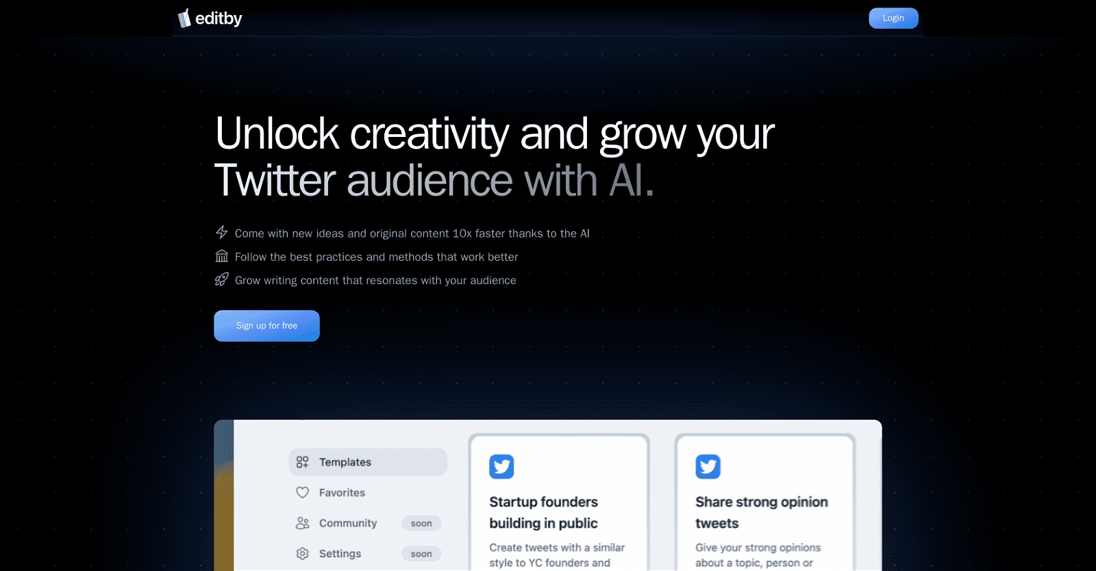 Editby-Twitter content creation