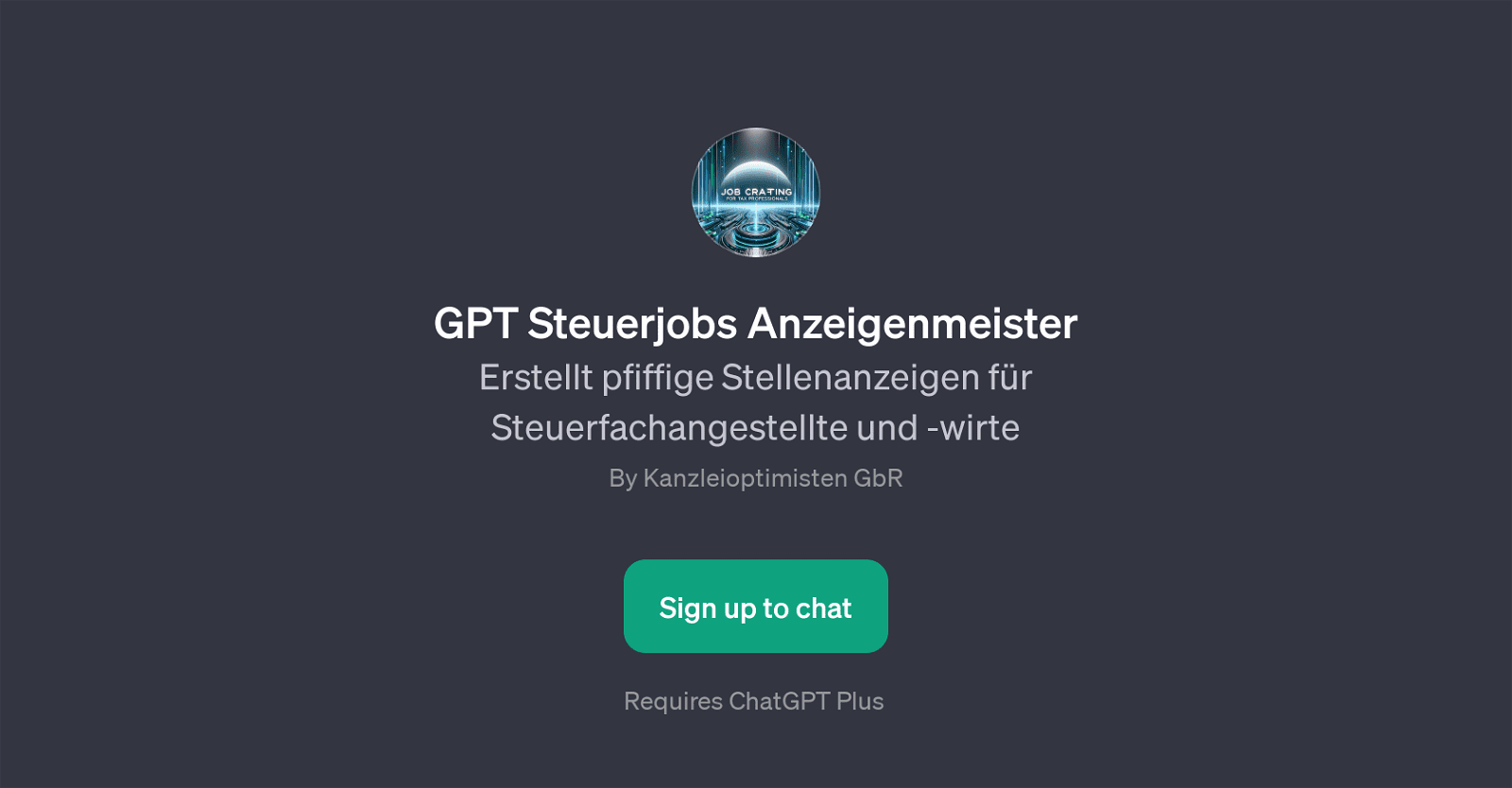 GPT Steuerjobs Anzeigenmeister