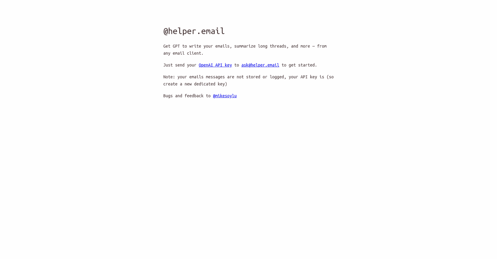 Helper Email