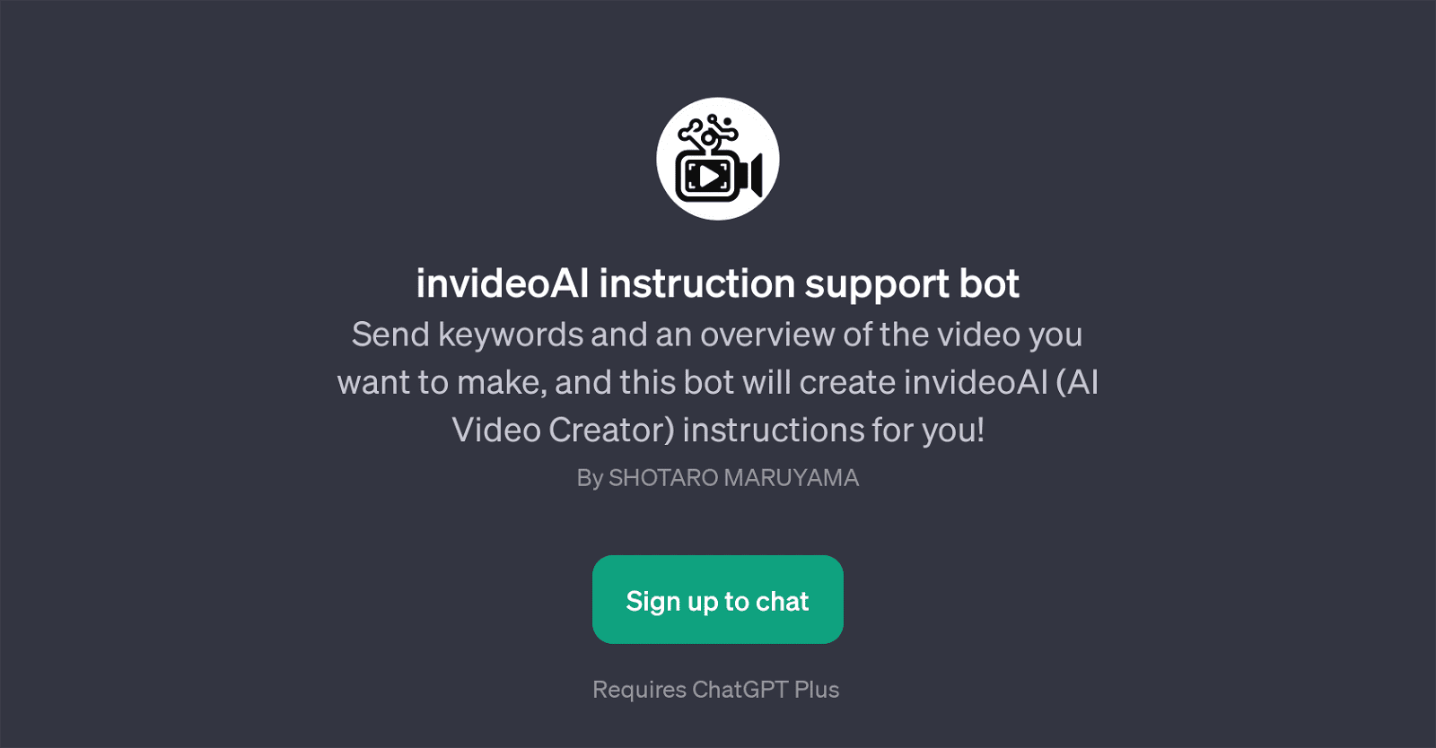 invideoAI instruction support bot