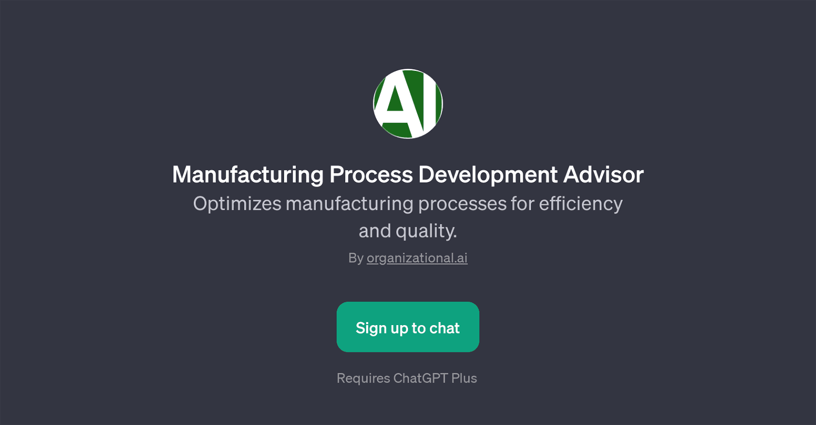 Manufacturing Process Development Advisor