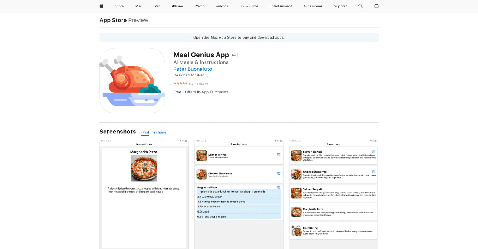 Meal Genius App