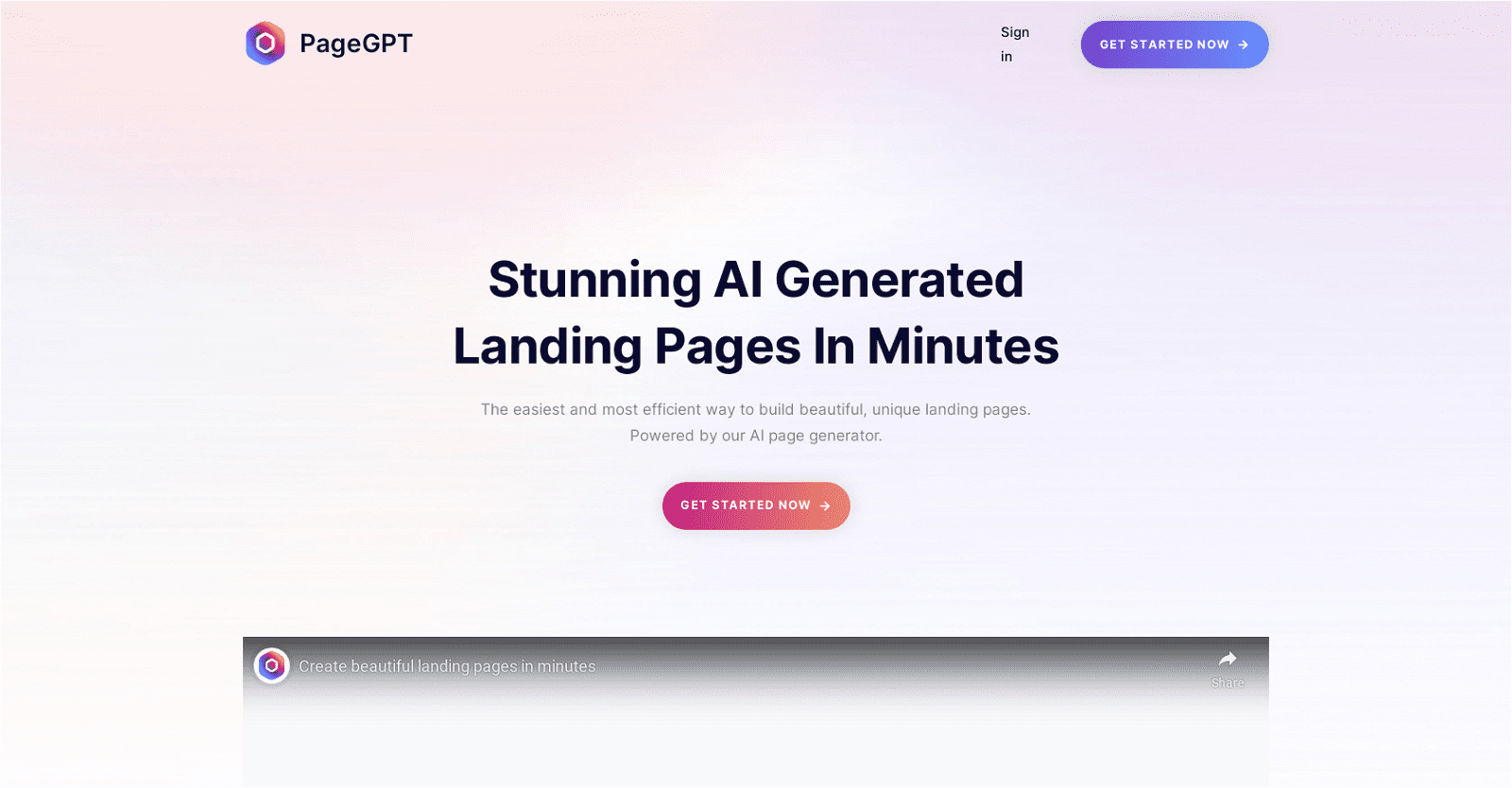 PageGPT-Customizable Landing Page