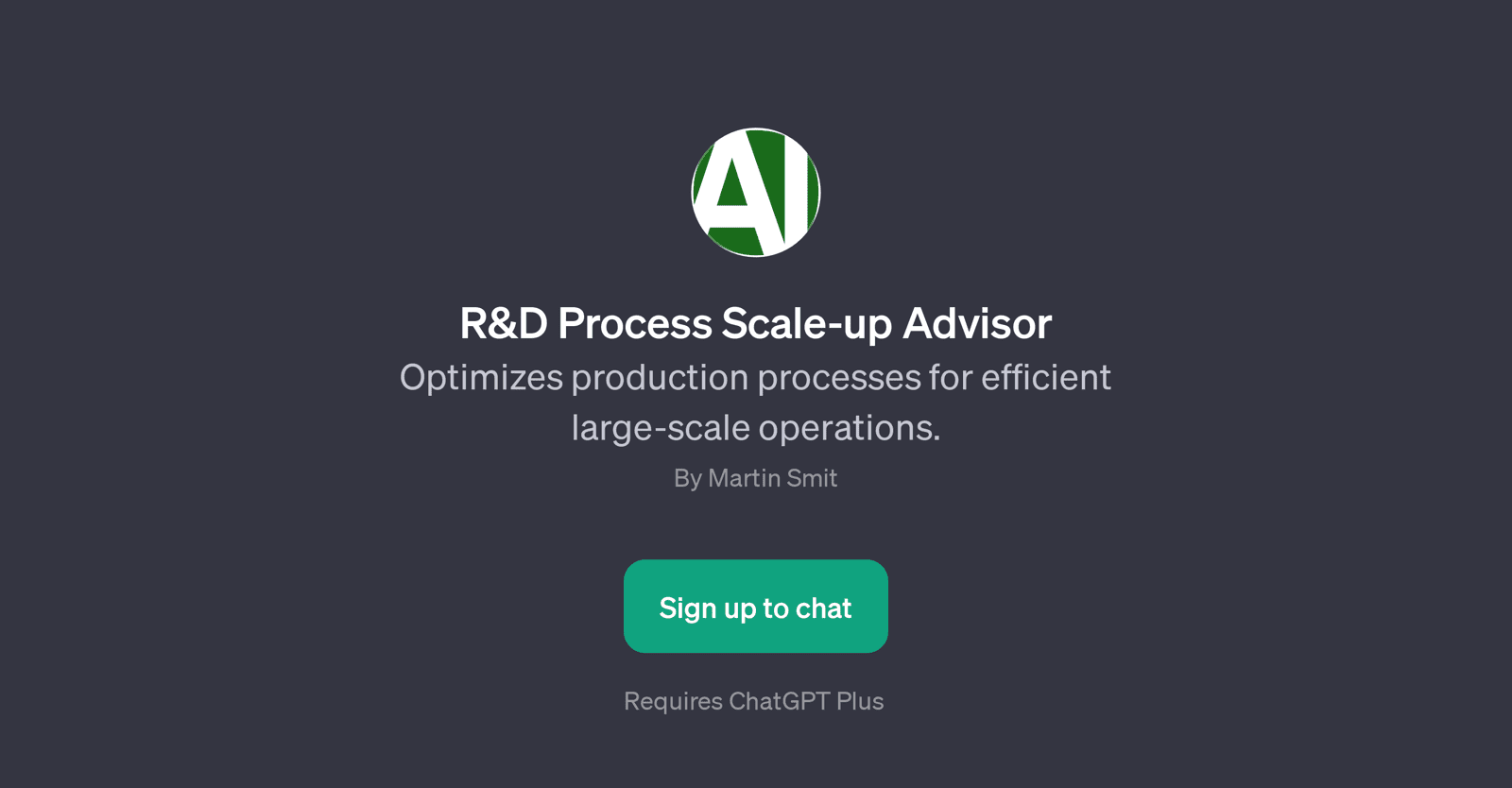 R&D Process Scale-up Advisor