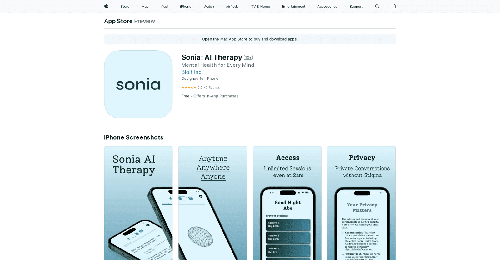 Sonia: AI Therapy