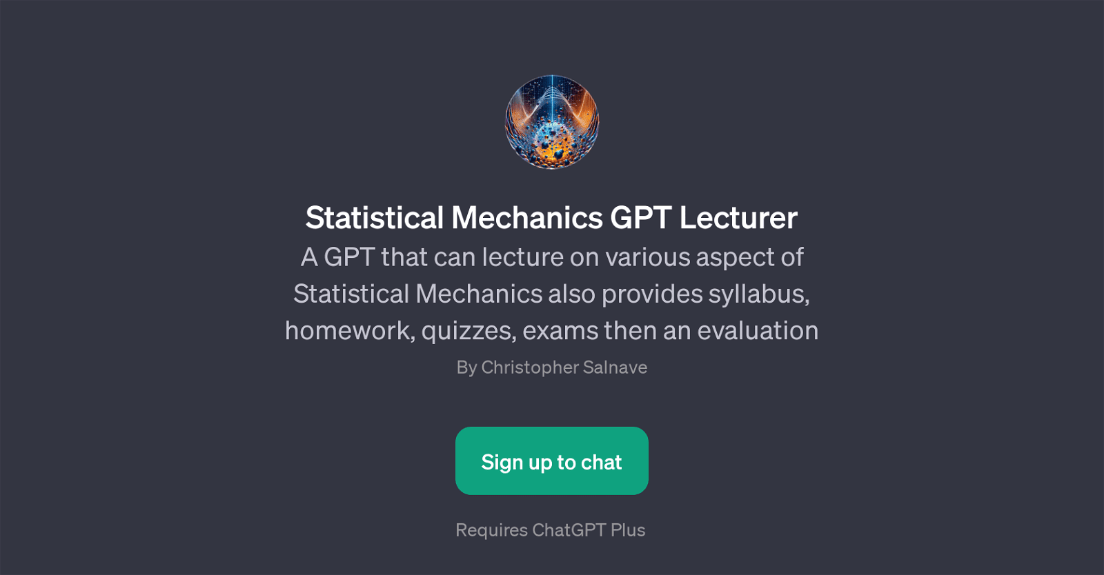 Statistical Mechanics GPT Lecturer