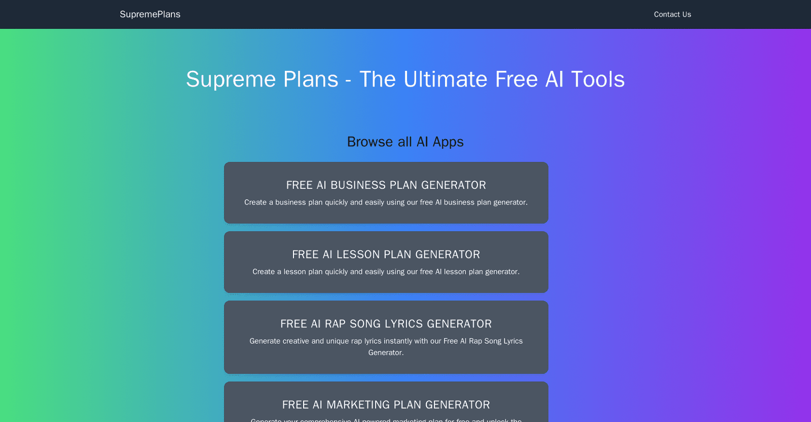 Supreme Plans